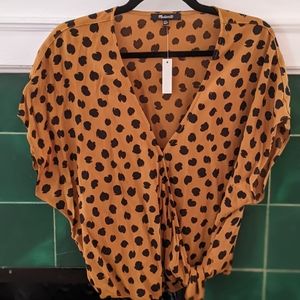 Sash-Tie Wrap Top in Painted Spots